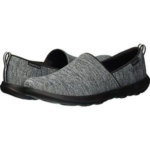 new Skechers Women GOwalk Lite Starlet gray 7.5 shoes slip on flats sneakers